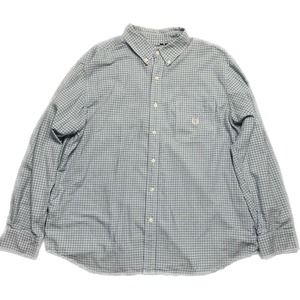 CHAPS Mens Button Down Blue & White Gingham Long Sleeve Shirt